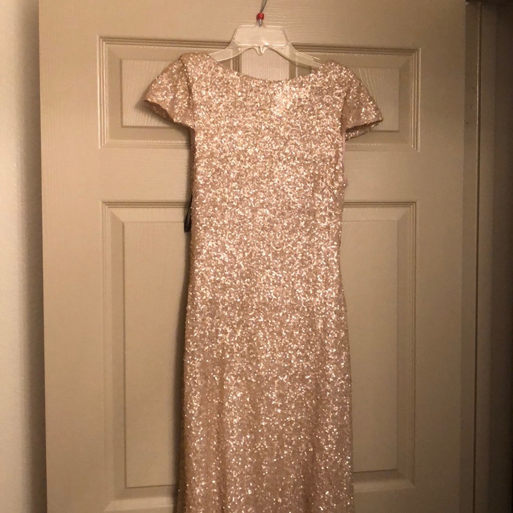 Gold sequin formal dress